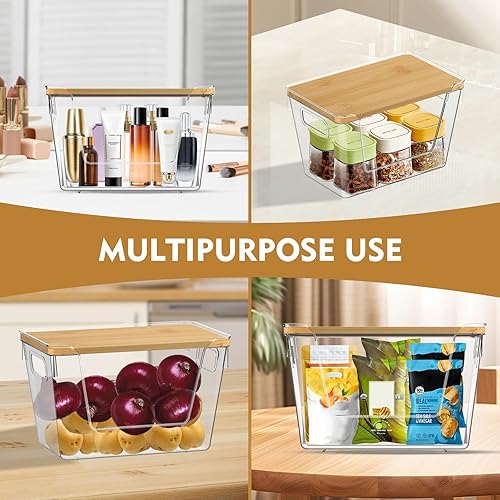 Acrylic Pantry Organizer with a Bamboo Lid