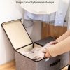 Smart Foldable Cotton Linen Closet Storage Box with Double Cover Organizer. 50*25*30cm