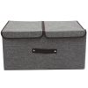 Smart Foldable Cotton Linen Closet Storage Box with Double Cover Organizer. 50*25*30cm
