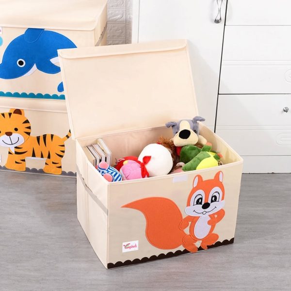 Best Folding Kids Storage Box with Lid – Cotton & Linen Organizer