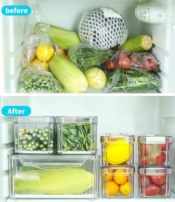 7-Pc Set Acrylic Fridge Storage Containers