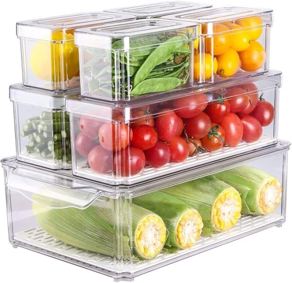 7-Pc Set Acrylic Fridge Storage Containers