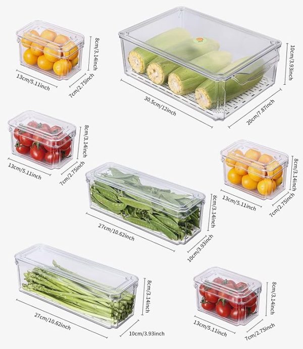 7-Pc Set Acrylic Fridge Storage Containers