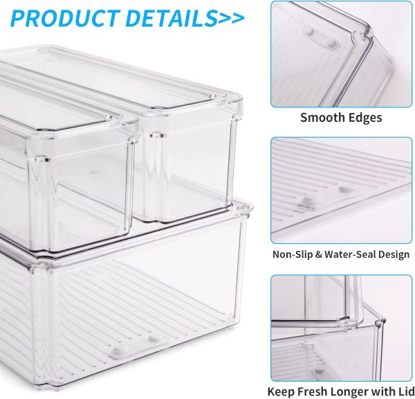 7-Pc Set Acrylic Fridge Storage Containers