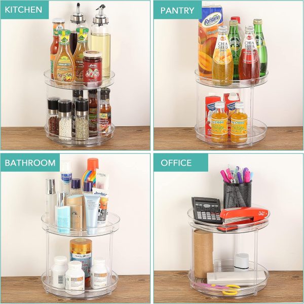 2-Tier Acrylic Lazy Susan Rotating Organizer