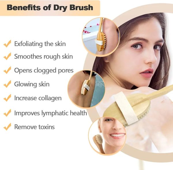 6PCs Dry Brushing and Bath Brush Set - Detachable Body & Face Brush Set