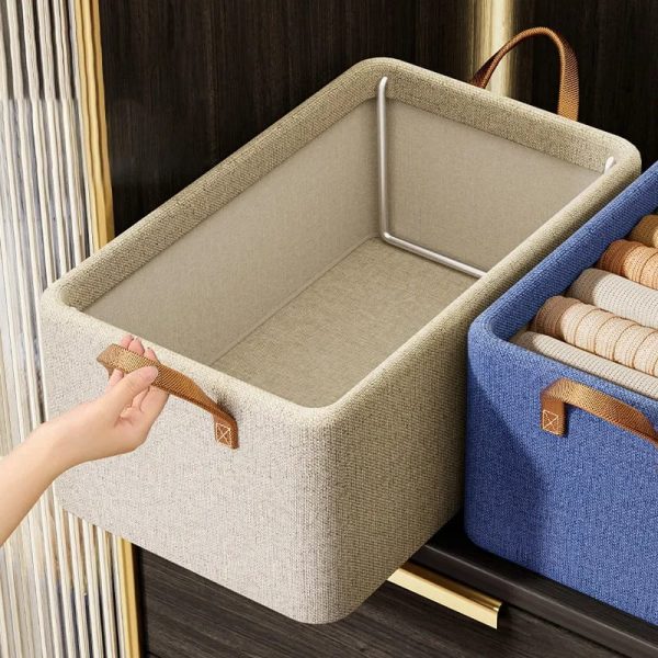 WhatsApp Image 2026-02-11 at 13.56.41 (2) Foldable Wardrobe Organizer – Beige - Smart Closet Storage Basket