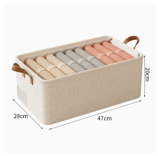 WhatsApp Image 2026-02-11 at 13.56.41 Foldable Wardrobe Organizer – Beige - Smart Closet Storage Basket