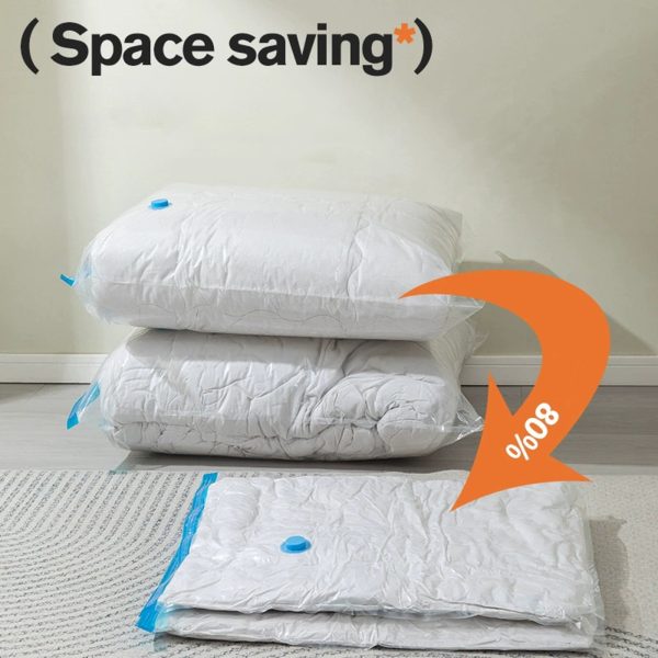 6Pcs Vacuum Bag Storage Organizer – Space Saving Vacuum Storage Bags for Clothes, Bedding & Travel