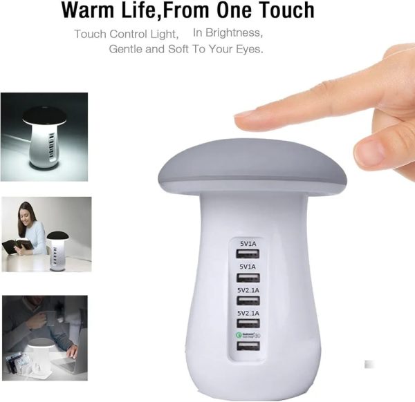 WhatsApp Image 2026-02-18 at 15.10.16 (1) Multi-Port Mushroom Lamp Charging Dock Station – LED Night Light & USB Charging Hub