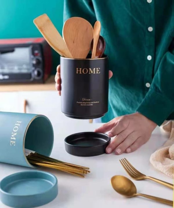 Ceramic Multipurpose Organizer – Stylish Kitchen & Home Storage Caddy