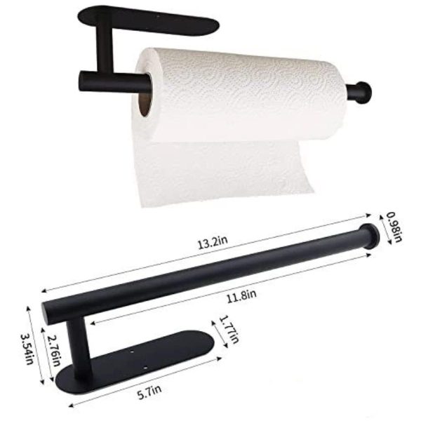 Self-adhesive Long Paper Towel Holder – Wall Mount Kitchen & Roll Dispenser