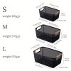 3pc Set Storage Baskets - Plastic Mesh Baskets with Wooden Handles