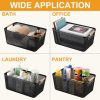 3pc Set Storage Baskets - Plastic Mesh Baskets with Wooden Handles