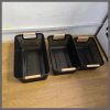 3pc Set Storage Baskets - Plastic Mesh Baskets with Wooden Handles