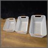 3pc Set Storage Baskets - Plastic Mesh Baskets with Wooden Handles