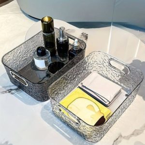 Ribbed Acrylic Organizer Basket