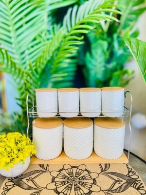 8pc ceramic canister set kitchen storage