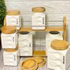 8Pc Ceramic Canister Set with Airtight Lids – Kitchen Storage Jars for Sugar, Coffee, Tea & Spices
