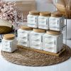 8Pc Ceramic Canister Set with Airtight Lids – Kitchen Storage Jars for Sugar, Coffee, Tea & Spices