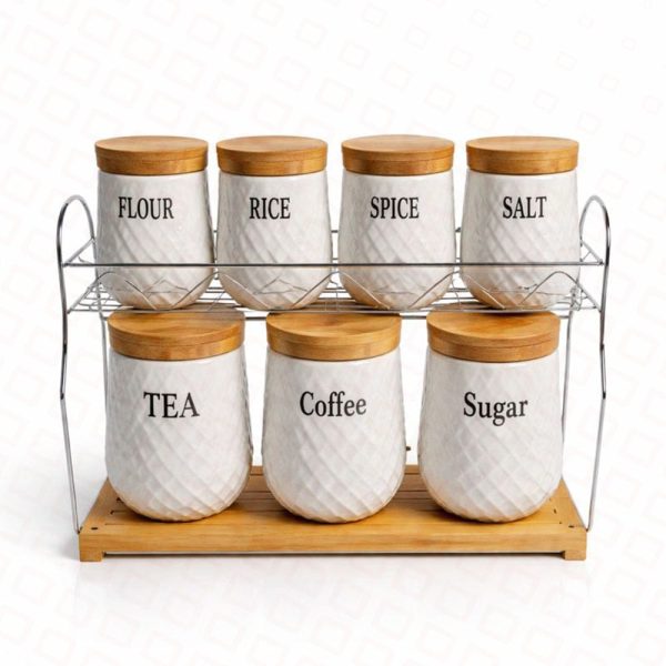 8pc ceramic canister set kitchen storage