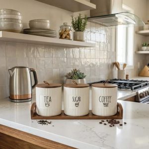 4Pc Ceramic Canister Set kitchen storage