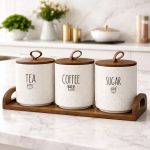 4pc ceramic canister set kitchen storage