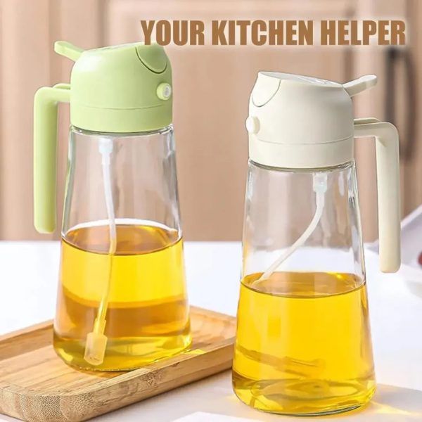 2 in 1 Oil Dispenser Bottle with Spray Function – Cooking Oil Sprayer & Pourer