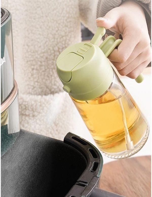 2 in 1 Oil Dispenser Bottle with Spray Function – Cooking Oil Sprayer & Pourer