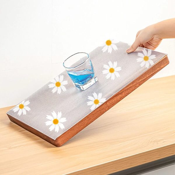 Daisy-Patterned Drawer Liner – Quality Non-Slip Waterproof Cabinet & Shelf Liner Roll 60x300cm (Cut-to-Size)