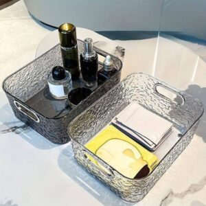 Ribbed Acrylic Organizer Basket Ribbed Acrylic Organizer Basket