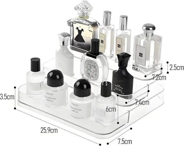 Acrylic Perfume Display Rack – Clear Cosmetic, Perfume & Skincare Display and Storage Shelf
