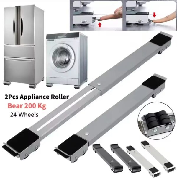 Adjustable Appliance Stand with Wheels – Heavy-Duty Washing Machine, Cooker & Fridge Base Stand with Anti-Vibration Support
