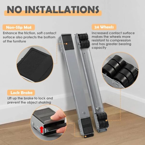 Adjustable Appliance Stand with Wheels – Heavy-Duty Washing Machine, Cooker & Fridge Base Stand with Anti-Vibration Support