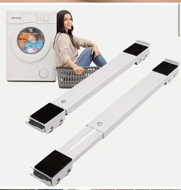 Adjustable Appliance Stand with Wheels – Heavy-Duty Washing Machine, Cooker & Fridge Base Stand with Anti-Vibration Support