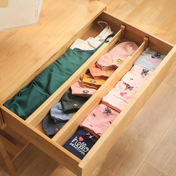 WhatsApp Image 2026-04-20 at 13.29.09 4Pc Expandable Bamboo Drawer Dividers – Adjustable Drawer Organizer for Kitchen, Bedroom & Office