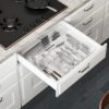 Expandable Acrylic Cutlery Organizer – Premium Quality Adjustable Drawer Tray for Kitchen Utensils & Storage (9 Compartments)