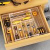 Expandable Acrylic Cutlery Organizer – Premium Quality Adjustable Drawer Tray for Kitchen Utensils & Storage (9 Compartments)