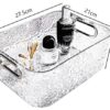 Ribbed Acrylic Organizer Basket – Clear Multi-Purpose Storage Basket for Kitchen, Bathroom & Vanity