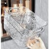 Ribbed Acrylic Organizer Basket – Clear Multi-Purpose Storage Basket for Kitchen, Bathroom & Vanity