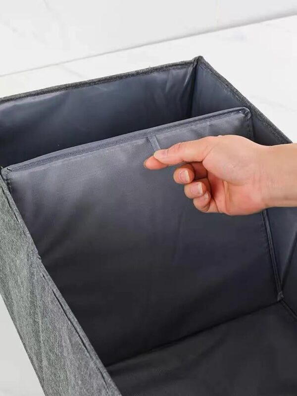 WhatsApp Image 2026-05-10 at 17.07.00 (1) Grey Collapsible Wardrobe Organizer – Stylish Closet Storage Basket for Clothes, Toys, and Home Essentials