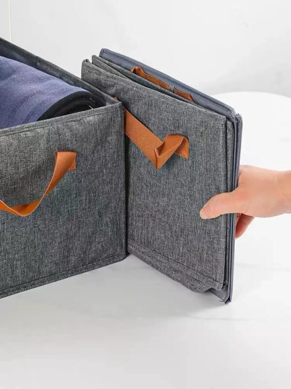 WhatsApp Image 2026-05-10 at 17.07.01 (1) Grey Collapsible Wardrobe Organizer – Stylish Closet Storage Basket for Clothes, Toys, and Home Essentials