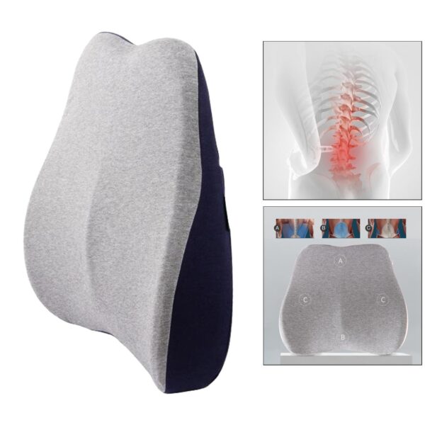 Orthopedic Back Support Pillow – Ergonomic Lumbar Cushion for Office Chair, Car Seat & Home Support