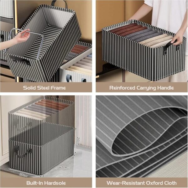 WhatsApp Image 2026-05-27 at 12.48.57 (2) Collapsible Wardrobe Organizer – Durable Black & White Striped Storage Basket for Clothes, Toys & Home Organization