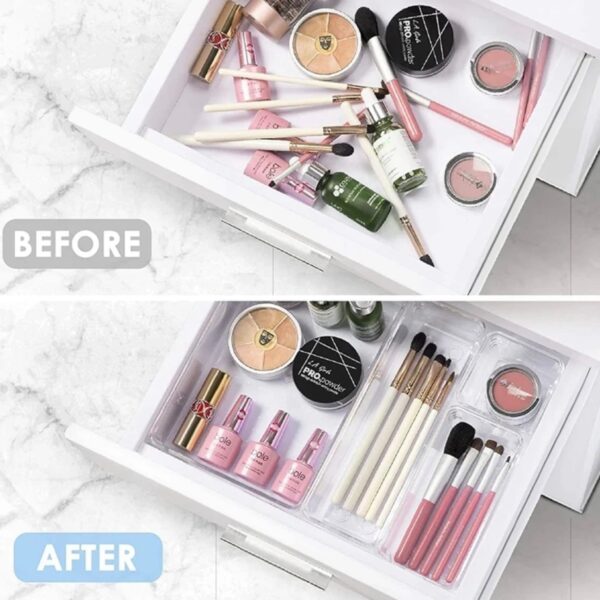 25Pc Acrylic Drawer Organizer Set - Versatile Organizing trays for Smart Home Organization