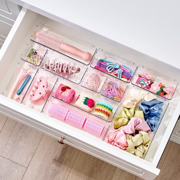 25Pc Acrylic Drawer Organizer Set - Versatile Organizing trays for Smart Home Organization