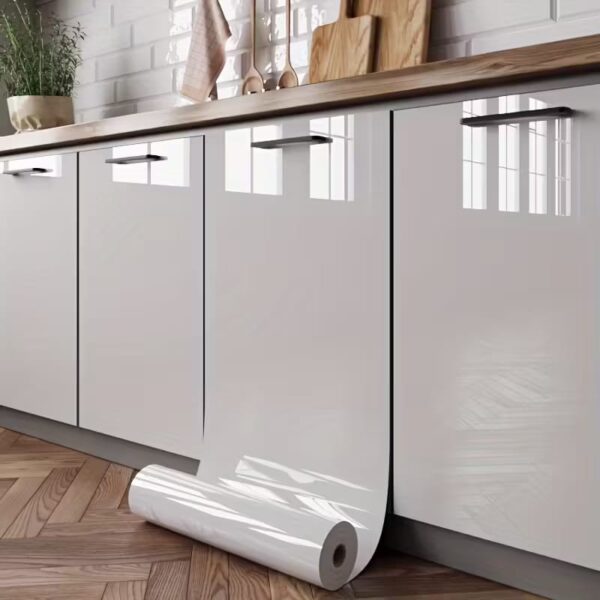 Plain White Contact Paper – Versatile Waterproof Self-Adhesive Wallpaper for Cabinets, Countertops & Shelves