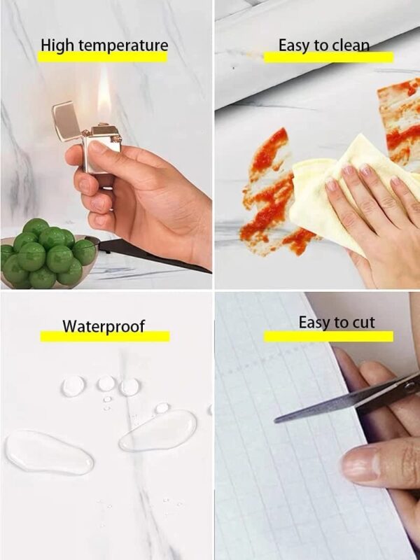 Marble Profile Contact Paper – Versatile Waterproof Self-Adhesive Marble Wallpaper for Cabinets, Countertops & Furniture