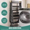 Foldable Laundry Drying Rack – Heavy Duty Portable Clothes Drying Stand with Multiple Hanging Bars