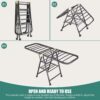 Foldable Laundry Drying Rack – Heavy Duty Portable Clothes Drying Stand with Multiple Hanging Bars